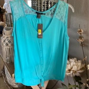 Sleeveless button top